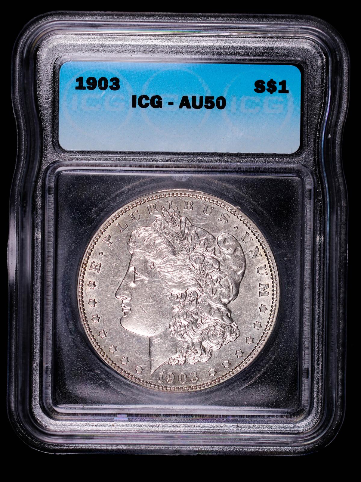 1903 MORGAN SILVER DOLLAR COIN ICG AU50