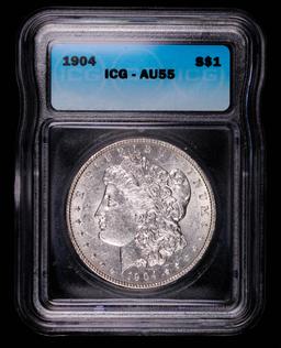 1904 MORGAN SILVER DOLLAR COIN ICG AU55