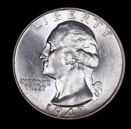 1947 WASHINGTON SILVER QUARTER DOLLAR COIN GEM BU UNC MS+++