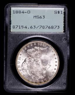 1884 O MORGAN SILVER DOLLAR COIN OLD RATTLER PCGS MS63