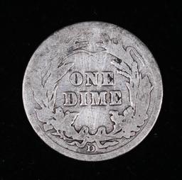 1912 D BARBER SILVER DIME COIN