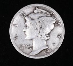 1917 MERCURY SILVER DIME COIN