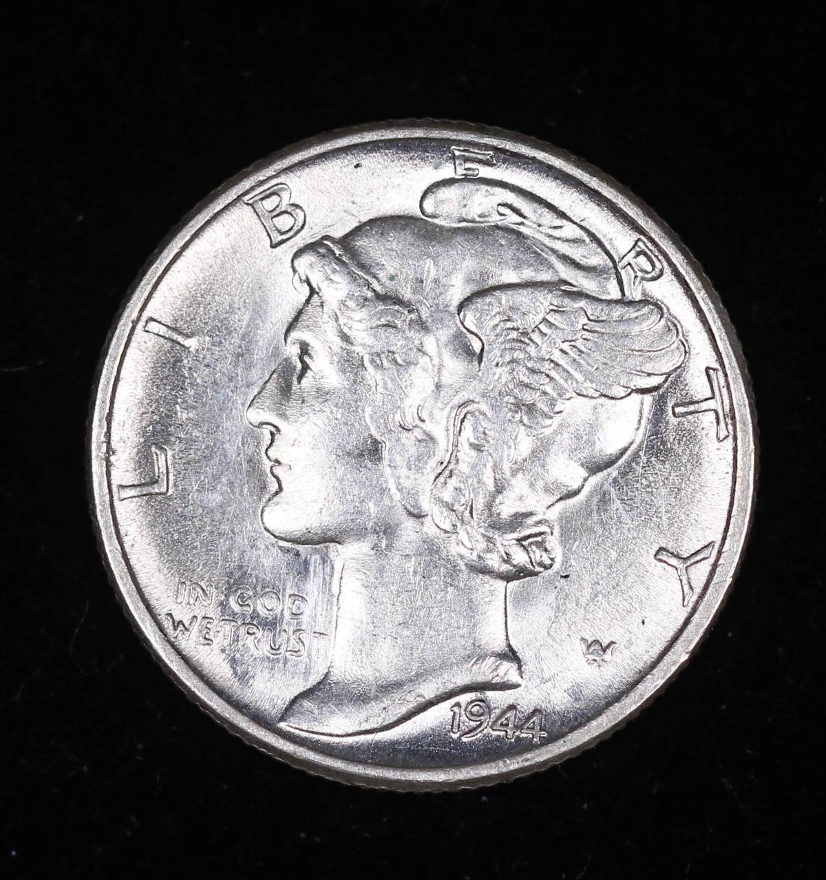 1944 MERCURY SILVER DIME COIN GEM BU UNC MS+++