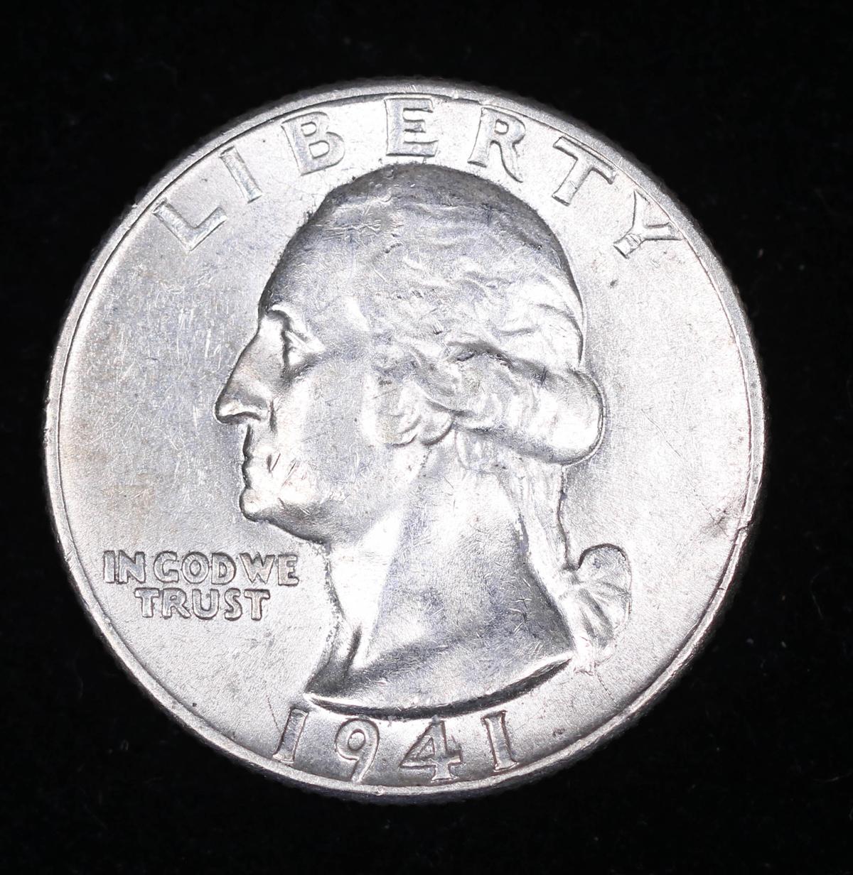 1941 WASHINGTON SILVER QUARTER DOLLAR COIN