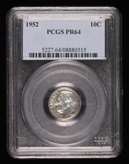 1952 ROOSEVELT SILVER DIME COIN PROOF PCGS PR64