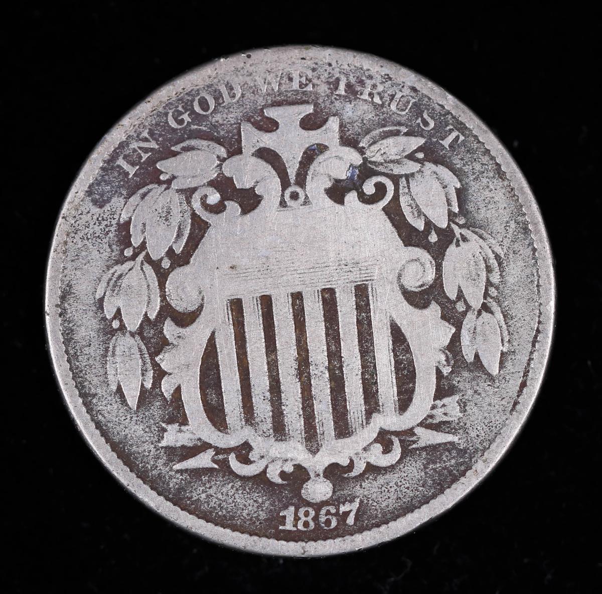 1867 SHIELD NICKEL US COIN