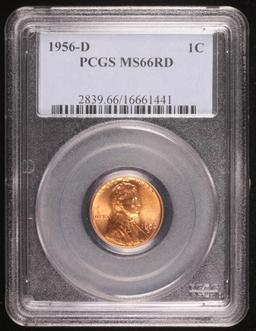 1956 D PENNY COIN PCGS MS66RD