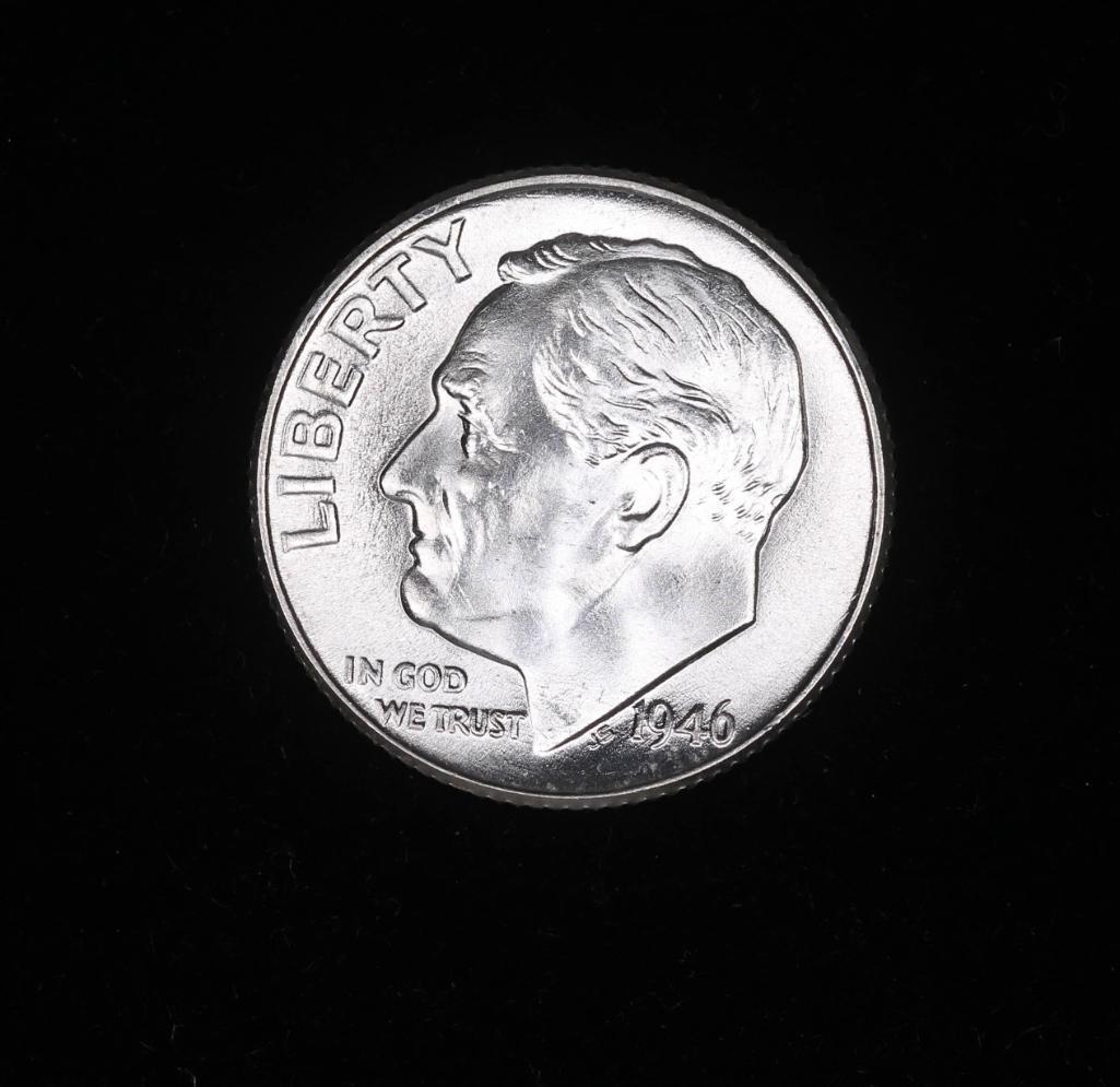 1946 ROOSEVELT SILVER DIME COIN GEM BU UNC MS+++