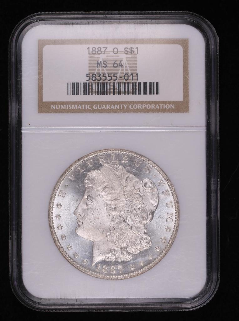 1887 O MORGAN SILVER DOLLAR COIN NGC MS64 **PL SURFACES!!**