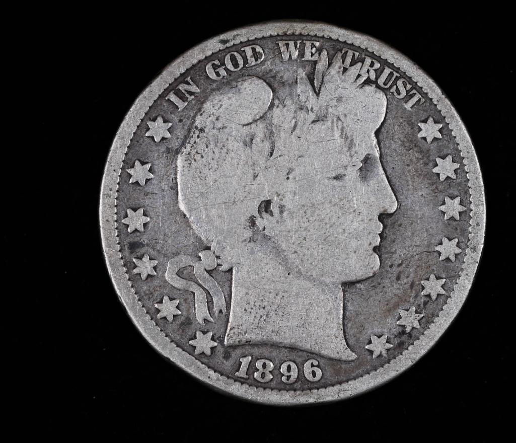 1896 BARBER SILVER HALF DOLLAR COIN