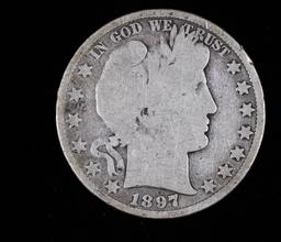 1897 BARBER SILVER HALF DOLLAR COIN