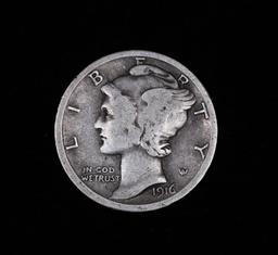 1916 S MERCURY SILVER DIME COIN