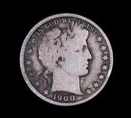 1900 BARBER SILVER HALF DOLLAR COIN