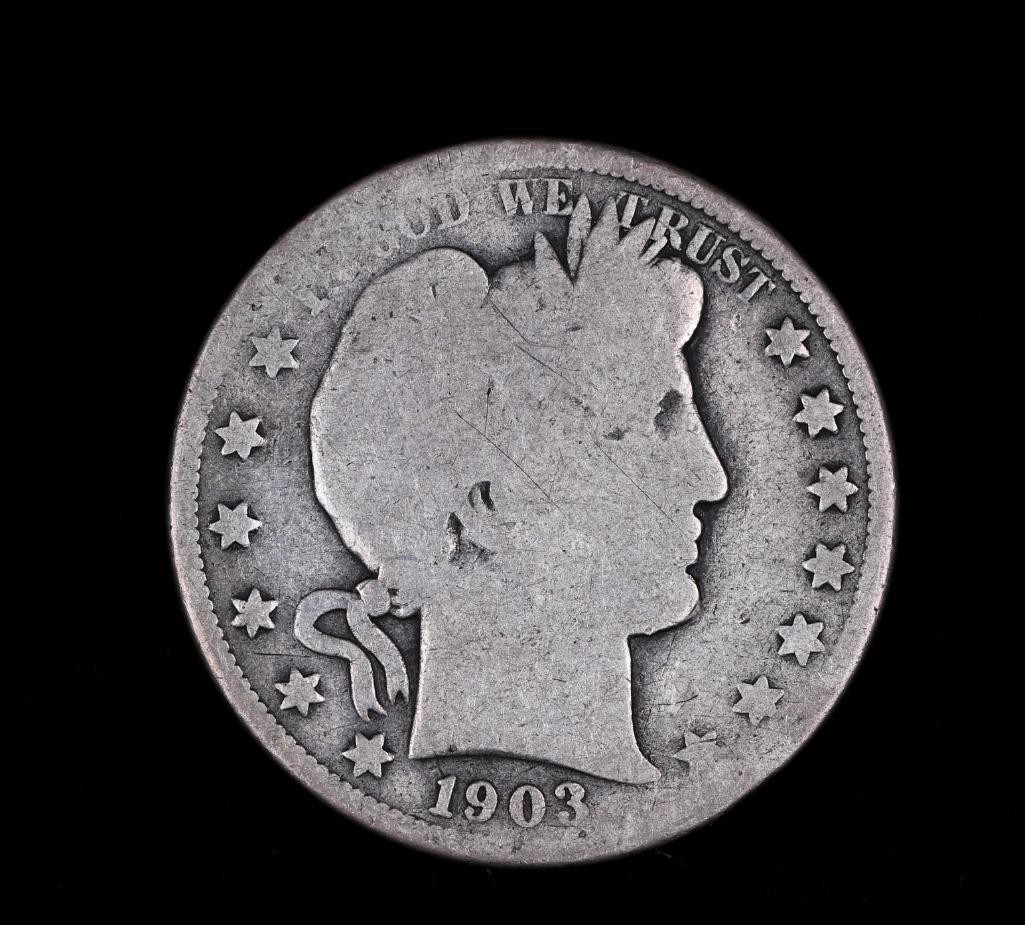 1903 O BARBER SILVER HALF DOLLAR COIN