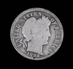 1892 BARBER SILVER DIME COIN