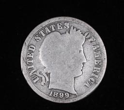 1899 BARBER SILVER DIME COIN