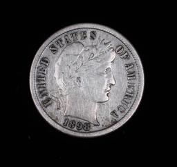 1898 S BARBER SILVER DIME COIN