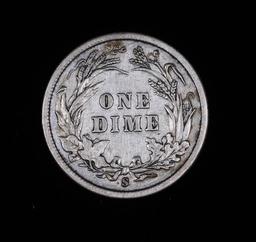 1898 S BARBER SILVER DIME COIN