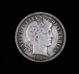 1899 S BARBER SILVER DIME COIN