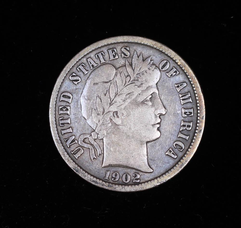 1902 BARBER SILVER DIME COIN