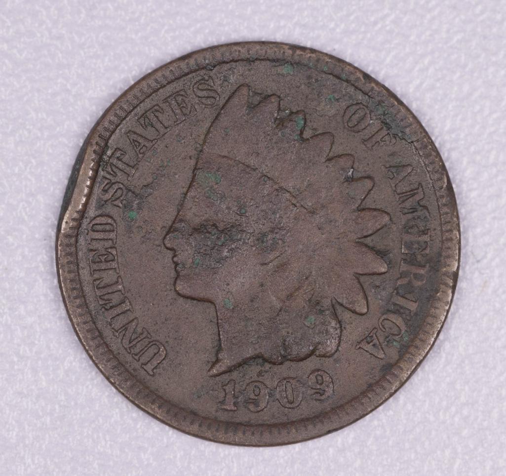 1909 S INDIAN HEAD CENT PENNY COIN