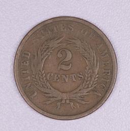 1864 TWO CENT PIECE US TYPE COIN