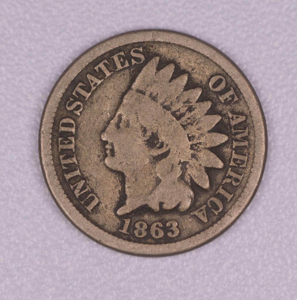 1863 INDIAN HEAD CENT PENNY COIN