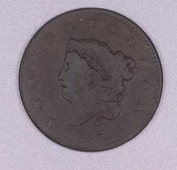 1817 CORONET HEAD US LARGE CENT COIN **13 STARS**