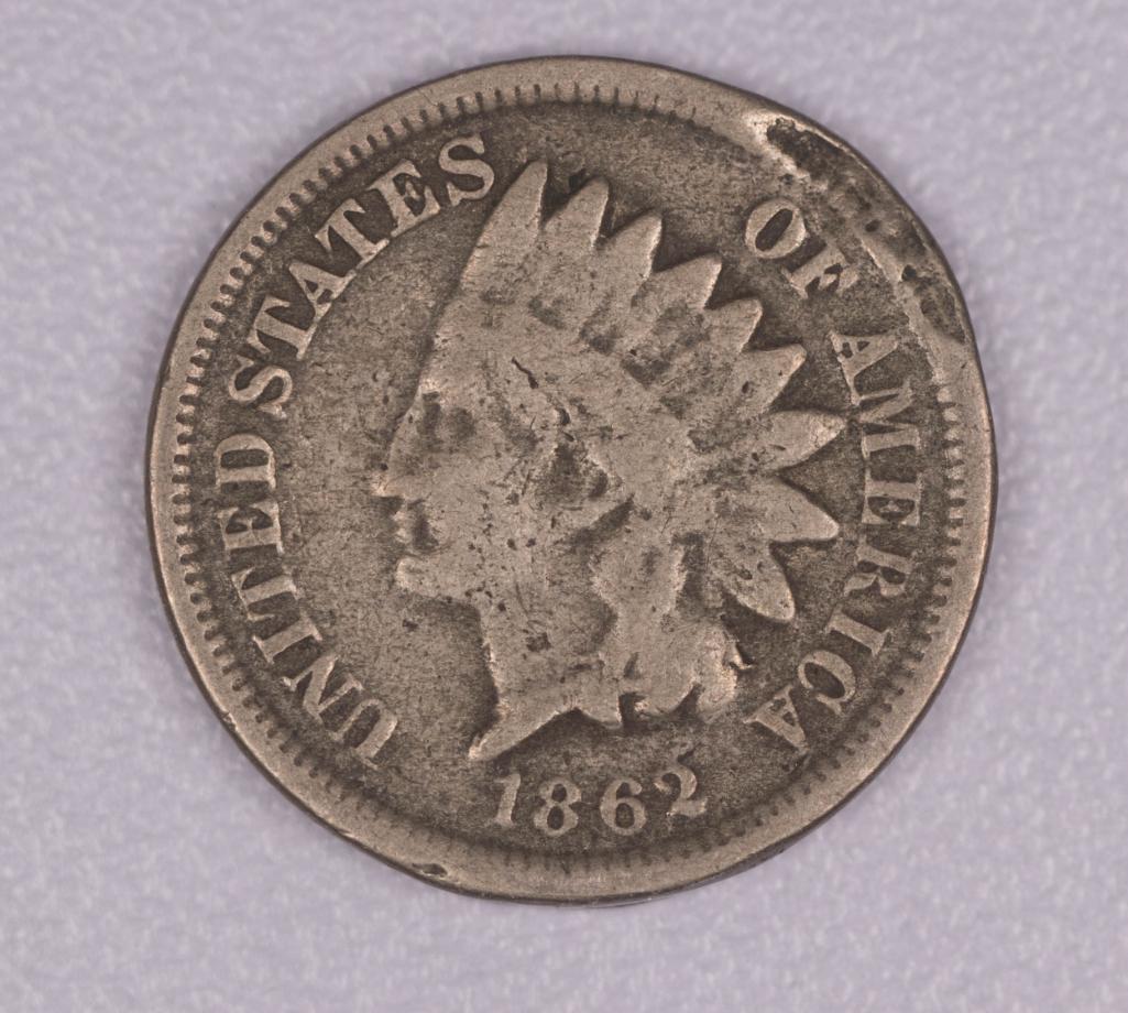 1862 INDIAN HEAD CENT PENNY COIN