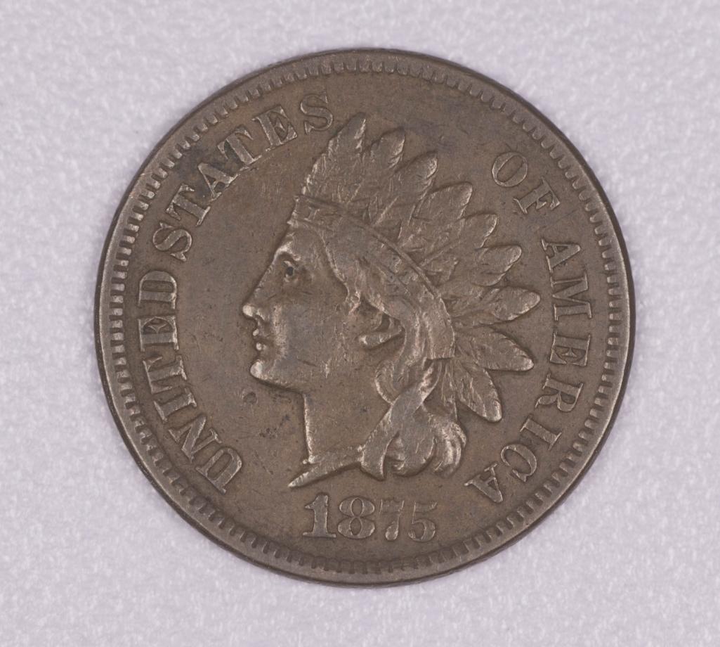 1875 INDIAN HEAD CENT PENNY COIN