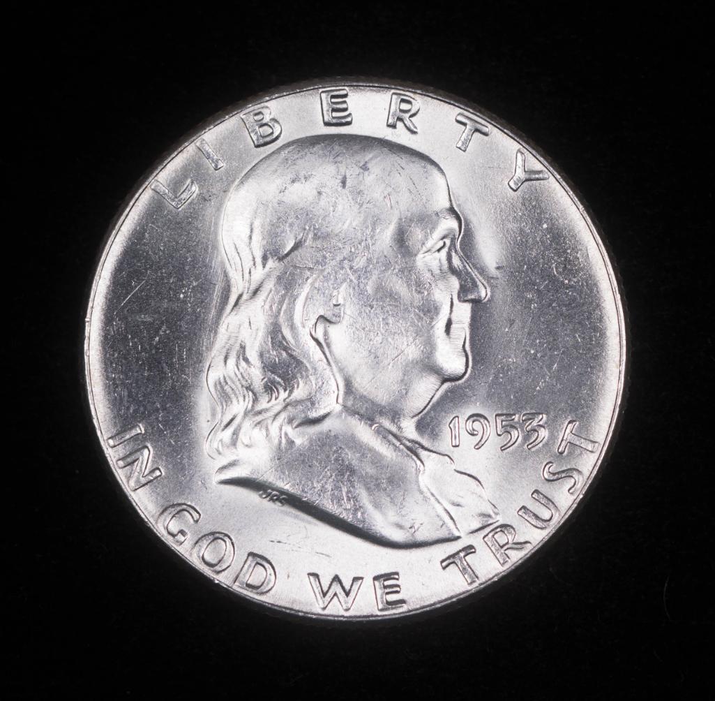 1953 FRANKLIN SILVER HALF DOLLAR COIN UNCIRCULATED++