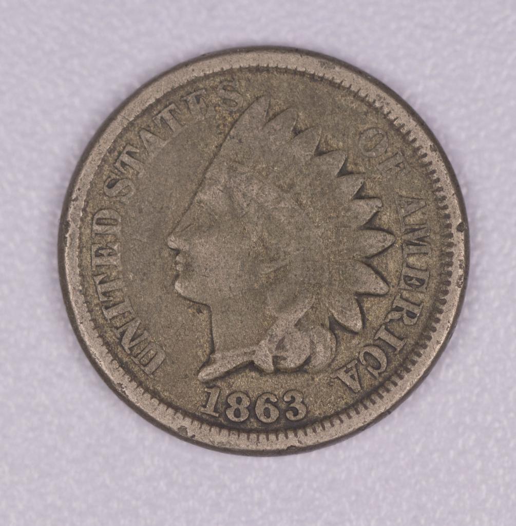 1863 INDIAN HEAD CENT PENNY COIN