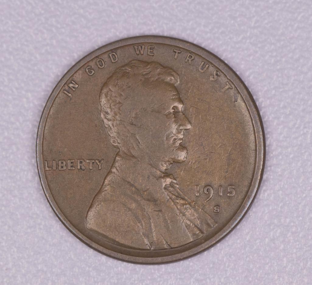 1915 S WHEAT CENT PENNY COIN