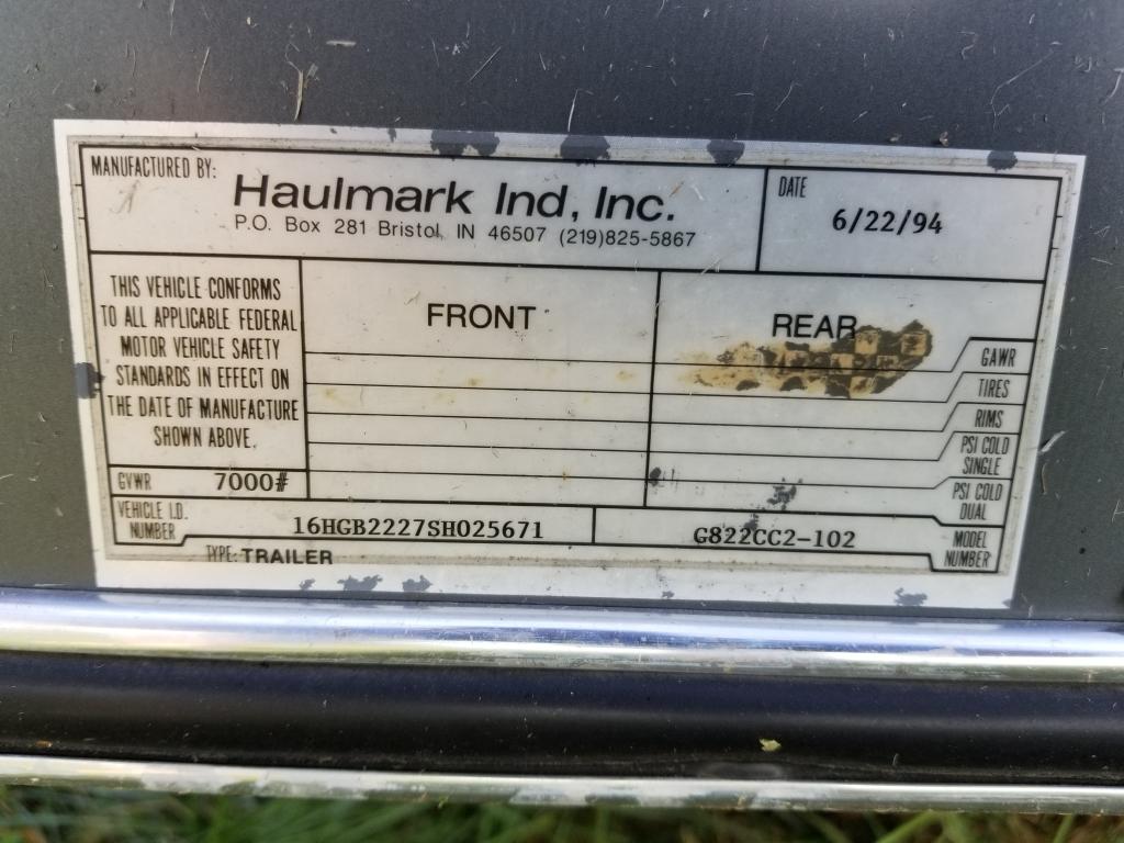 1995 Haulmark Enclosed Car Trailer