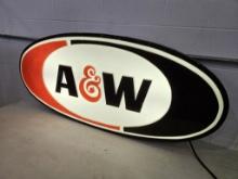 A & W Plastic Light Up Sign 56"x2'