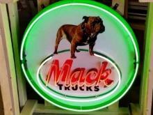 New/Unused Mack Trucks 36" Round Neon Sign