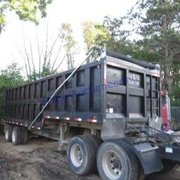 "2007 Globe, end dump semi trailer, 8.5X30ft tarp,