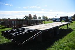 2008 Delta 8’x30’ flatbed gooseneck trailer w/ 25’ wood floor & 5’ steel be