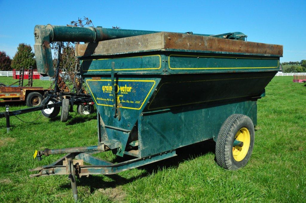 Grain-O-Vator, single axle auger wagon w/ rear self unloading auger