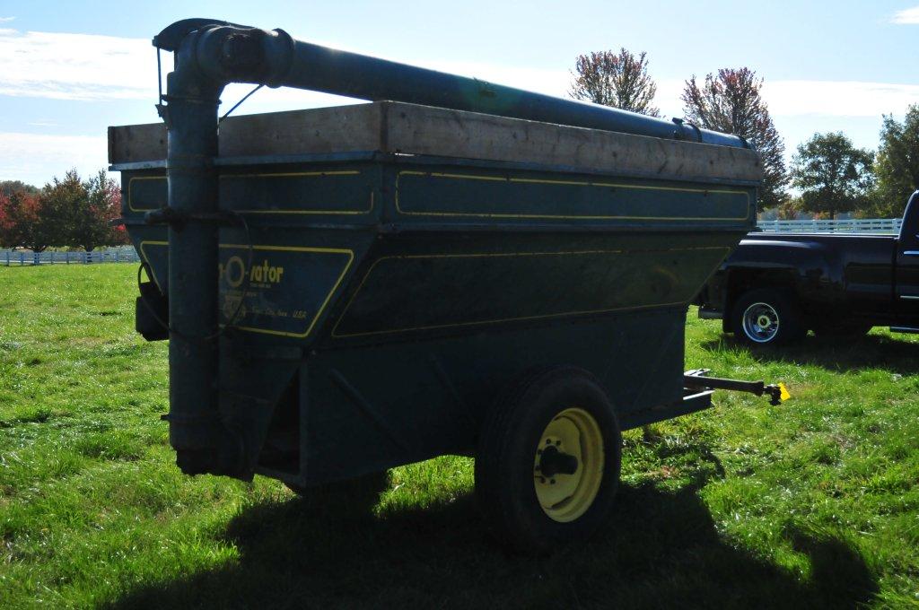 Grain-O-Vator, single axle auger wagon w/ rear self unloading auger