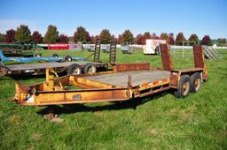 Belshe HD T16 pintel hitch flatbed trailer w/ 2’ beaver tail, double ramps