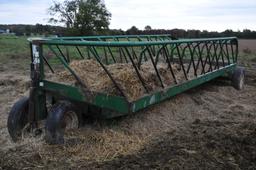 SI pull type steel hay/feeding wagon on single axle & dolly wheels