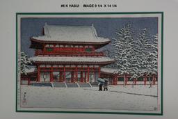 Kawase Hasui: Snow at Heian Shrine, Ktoyo and Bonus Print