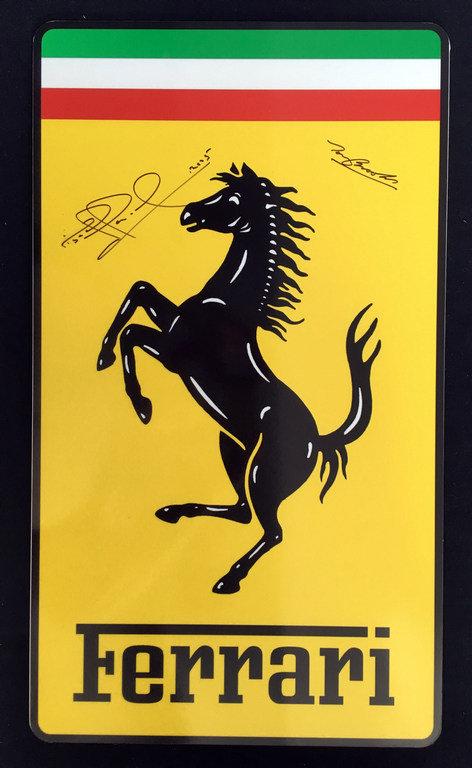 Ferrari 'prancing horse' sign.