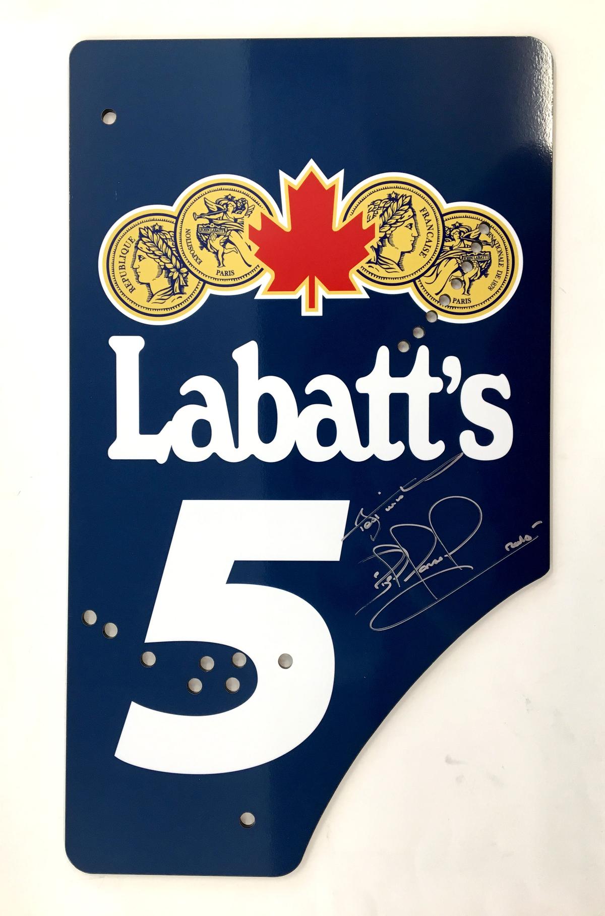 FW14B replica endplate, signed Nigel Mansell CBE