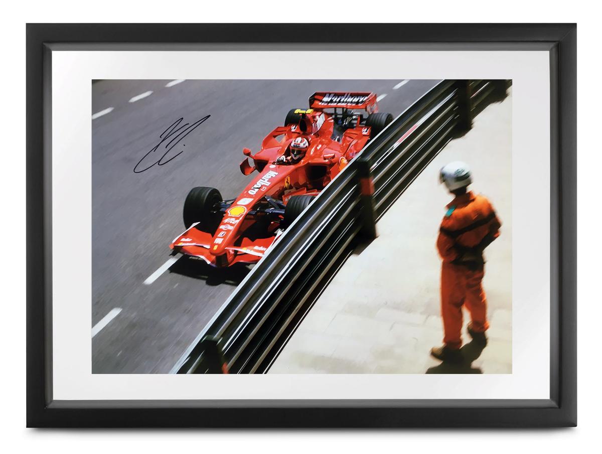 Ferrari F2007 photograph by Michael Hewett signed by Kimi Raikkonen