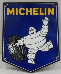 Michelin shield-shaped enamel sign