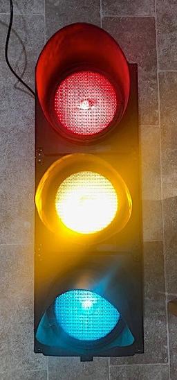 Full-size set of working traffic lights