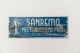 1951 SanRemo  Grand Prix Plate