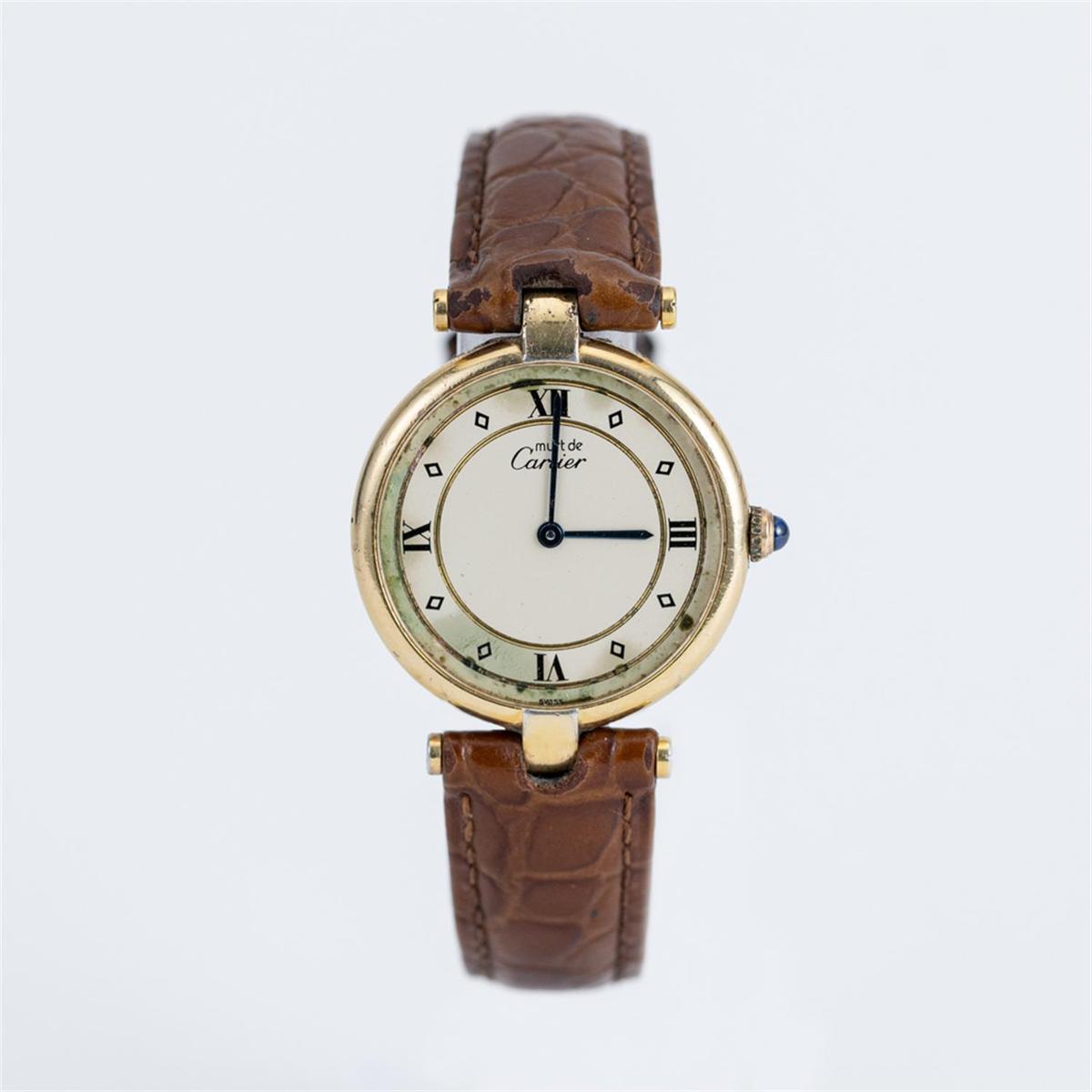 c.1990 Cartier Must De Cartier Vermeil Silver Guilt